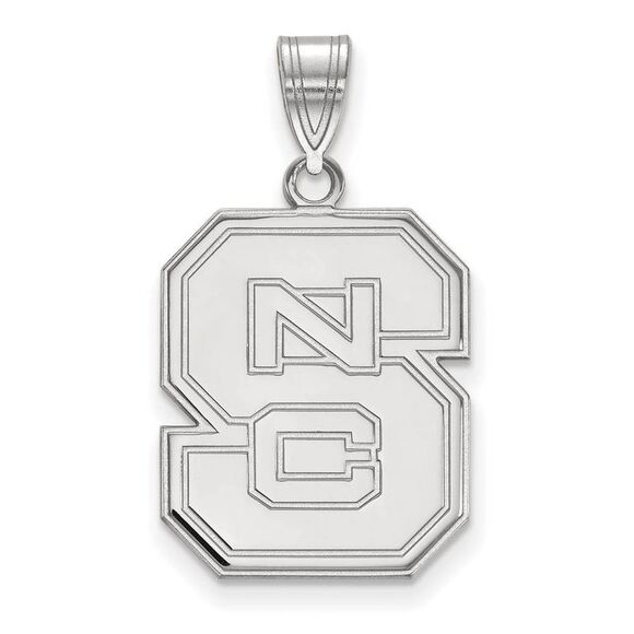 14k White Gold North Carolina State Large 'NCS' Pendant